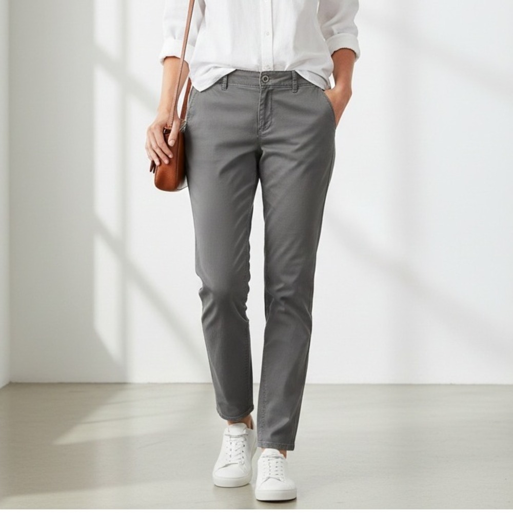 LOFT Gray Modern‎ Skinny Ankle Pants Mid-Rise Stretch Casual Workwear - Size 6
